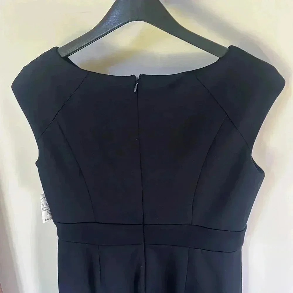 DRESS BARN Women's Navy Blue Sleeveless Lined Sheath Dress size 12 NWTs - Picture 8 of 11